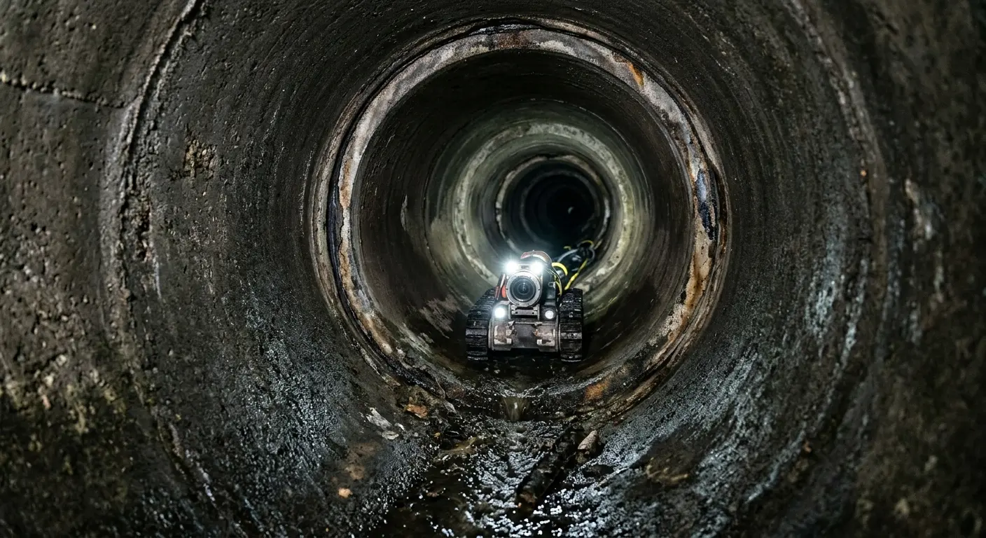 Robotic sewer camera inspecting pipe interior for Drain Snake Service in Ahuimanu